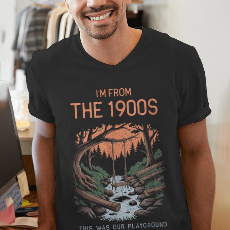 I'm From The 1900s This Was Our Playground Retro Men's V-Neck T-Shirt