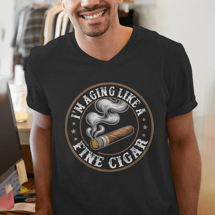 I'm Aging Like a Fine Cigar Retro Dad Father's Day Men's V-Neck T-Shirt I'm Aging Like a Fine Cigar Retro Dad Father's Day Men's V-Neck T-Shirt