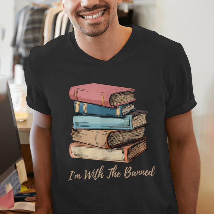 I'm With The Banned Read Banned Books Bookworm Men Women Men's V-Neck T-Shirt
