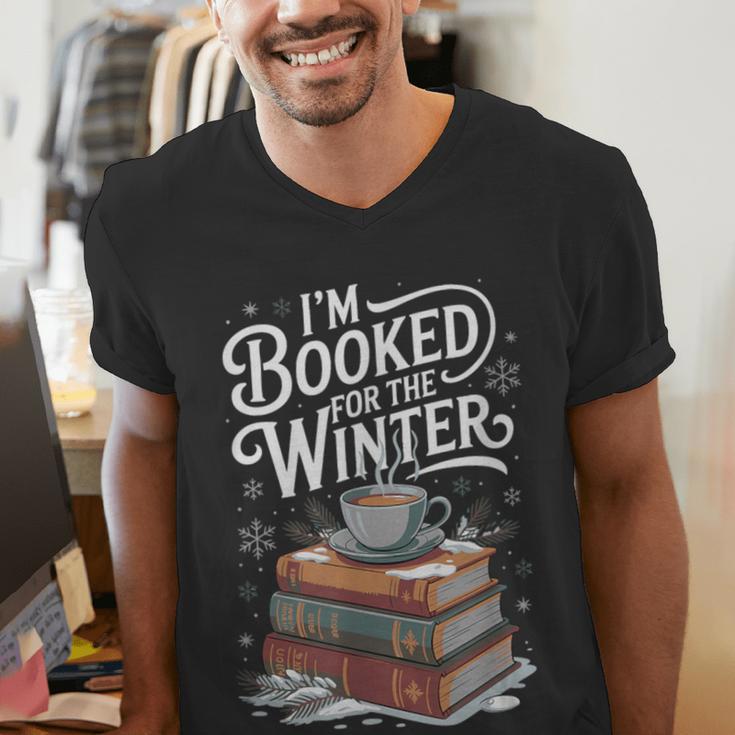 I'm Booked For The Winter Book Lover Men's V-Neck T-Shirt I'm Booked For The Winter Book Lover Men's V-Neck T-Shirt
