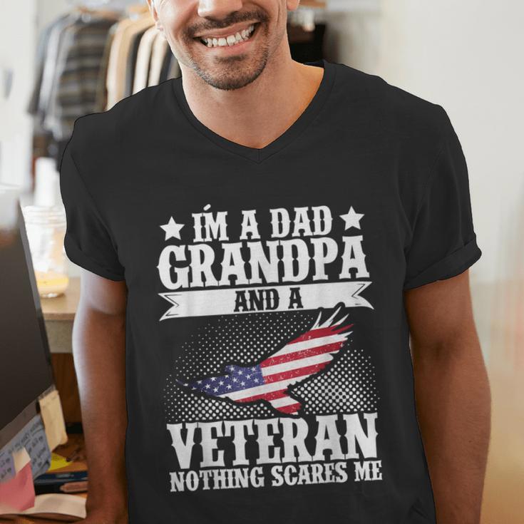 I'm A Dad Grandpa And A Veteran US Flag Veterans Day Men's V-Neck T-Shirt I'm A Dad Grandpa And A Veteran US Flag Veterans Day Men's V-Neck T-Shirt