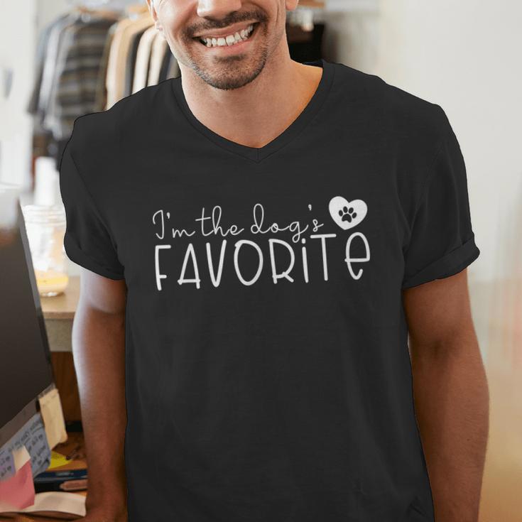 I'm The Dog's Favorite Cute Dog Mom Dad Pet Lover Men Women Kids Men's V-Neck T-Shirt