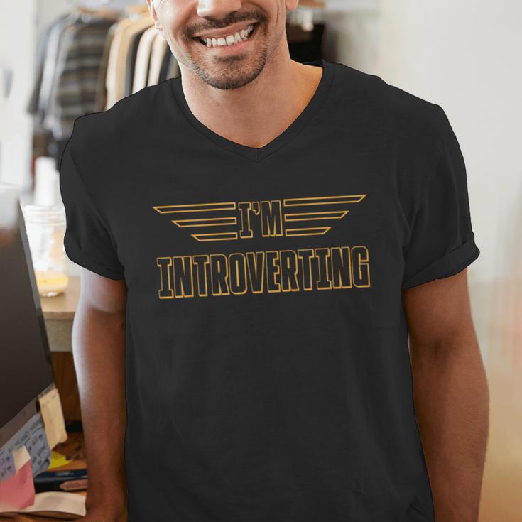 I'm Introverting I Introvert Men's V-Neck T-Shirt I'm Introverting I Introvert Men's V-Neck T-Shirt