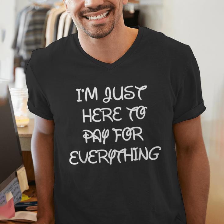 I'm Just Here To Pay For Everything Theme Park Dad Men's V-Neck T-Shirt