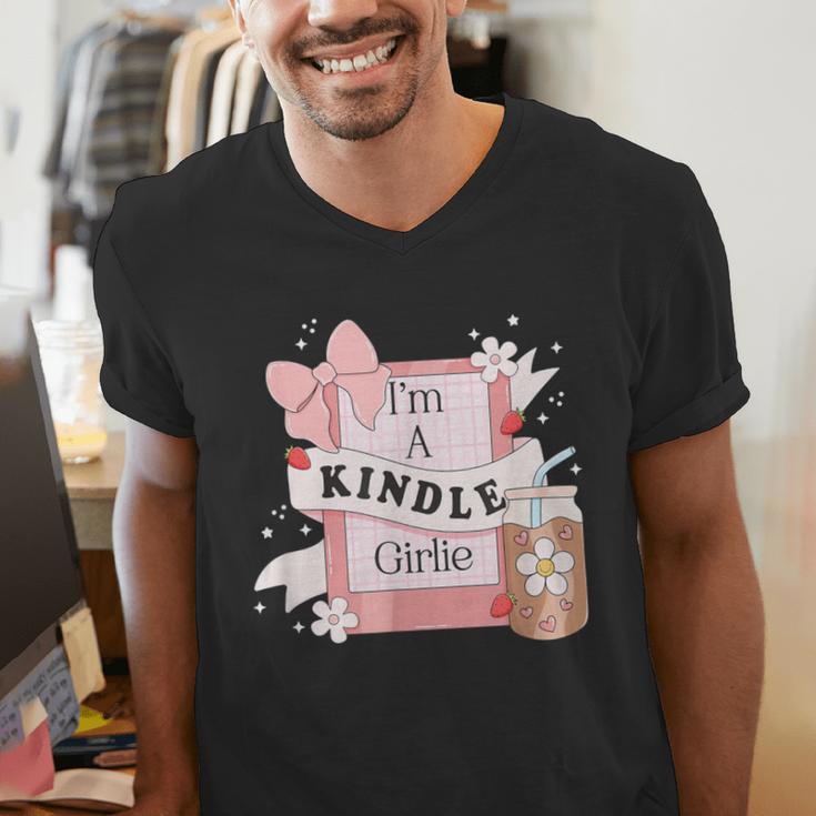 I'm A Kindle Girlie Book Lover Bookish Men's V-Neck T-Shirt