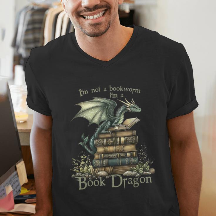 I'm Not A Bookworm I'm A Book Dragon Men's V-Neck T-Shirt