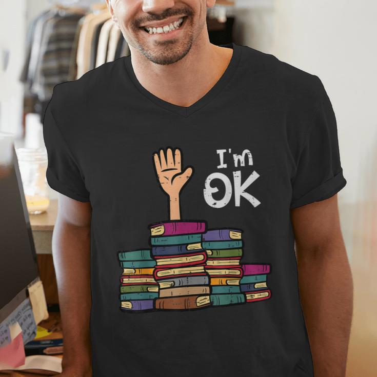 I'm Ok Read Book Reading Librarian Teacher Men Women Men's V-Neck T-Shirt I'm Ok Read Book Reading Librarian Teacher Men Women Men's V-Neck T-Shirt