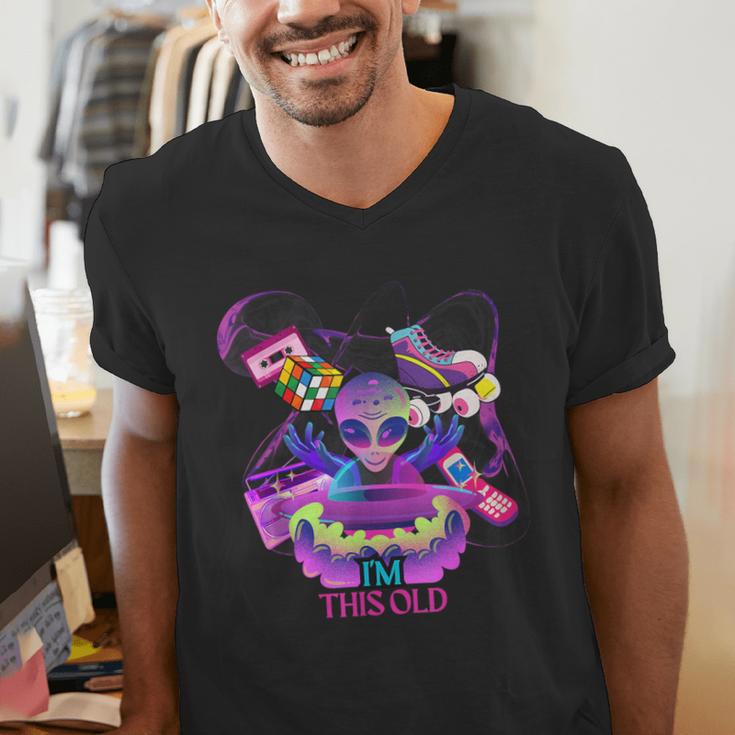 I’m This Old Retro 80s Nostalgia Alien Men's V-Neck T-Shirt I’m This Old Retro 80s Nostalgia Alien Men's V-Neck T-Shirt
