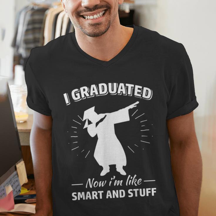 Now I'm Like Smart And Stuff Funny Graduation Tshirt Men's V-Neck T-Shirt