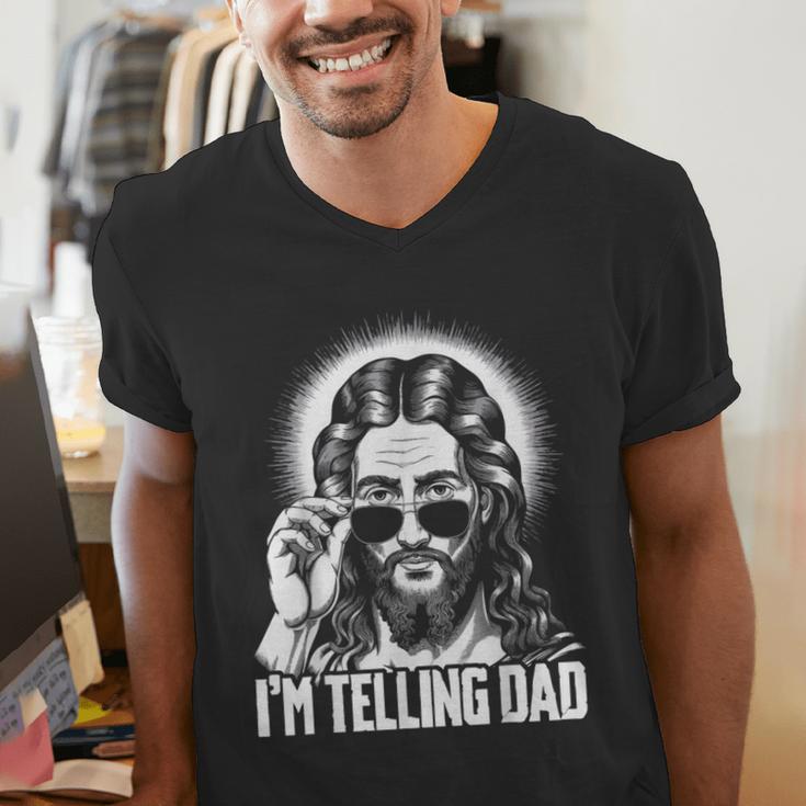 I'm Telling Dad Jesus Men's V-Neck T-Shirt
