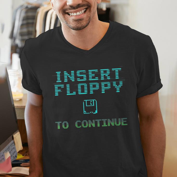 Insert Floppy To Continue Retro Computer Nostalgia Tech Top Men's V-Neck T-Shirt Insert Floppy To Continue Retro Computer Nostalgia Tech Top Men's V-Neck T-Shirt