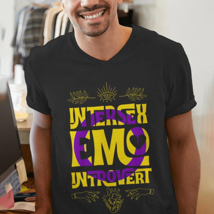 Intersex Emo Introvert Pride Trendy Mystic Teen Goth Style Men's V-Neck T-Shirt