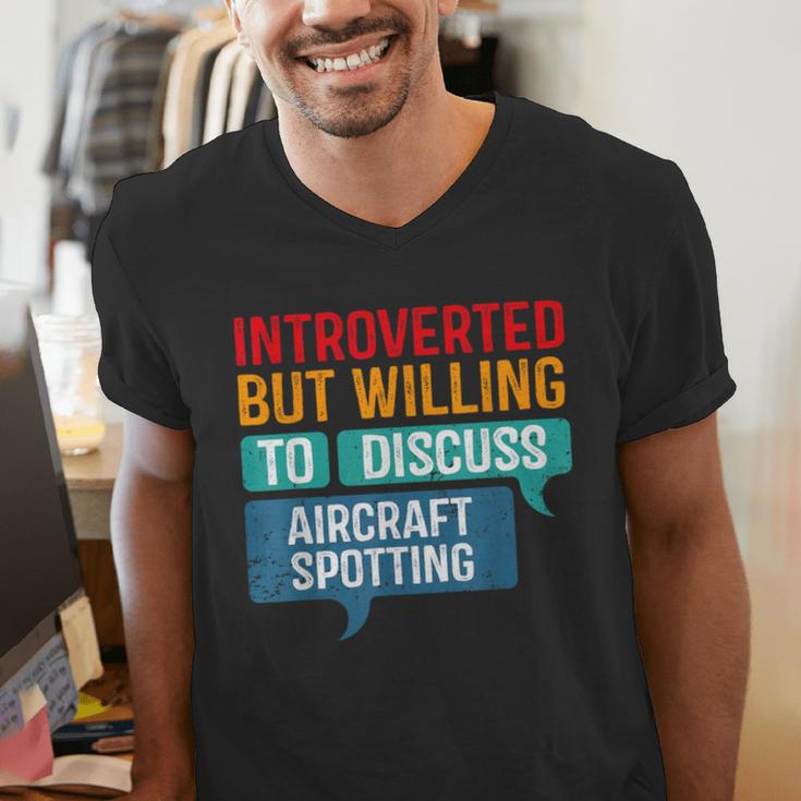 Introvert Aircraft Spotting Lovers Men & Women Men's V-Neck T-Shirt