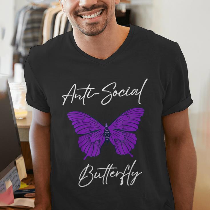 Introvert Antisocial Butterfly For Women Men Men's V-Neck T-Shirt Introvert Antisocial Butterfly For Women Men Men's V-Neck T-Shirt