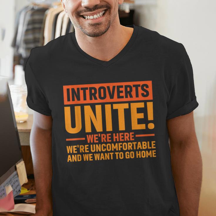 Introvert Antisocial Sarcasm Introverts Unite Anti Social Men's V-Neck T-Shirt