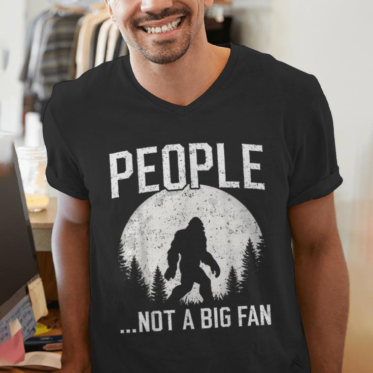Introvert Bigfoot People Not A Big Fan Dad Joke Men's V-Neck T-Shirt