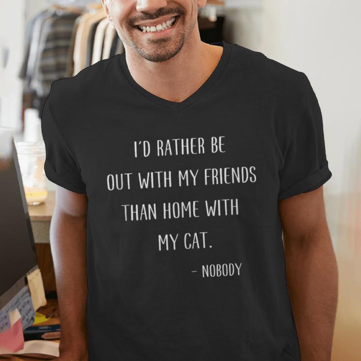 Introvert Cat Lover Quote Humor Social Introversion Men's V-Neck T-Shirt