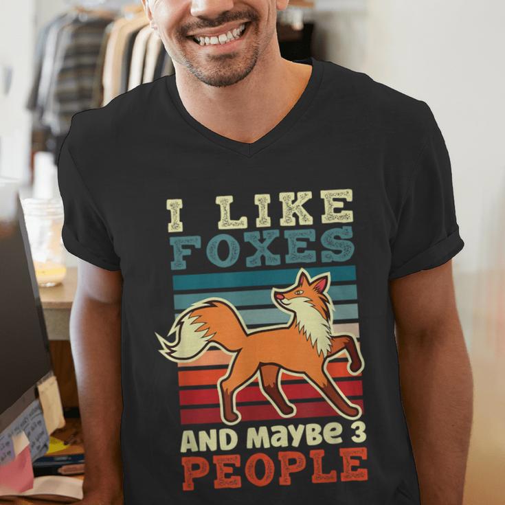 Introvert Fox Animal Lover Saying Loner Antisocial Men's V-Neck T-Shirt Introvert Fox Animal Lover Saying Loner Antisocial Men's V-Neck T-Shirt