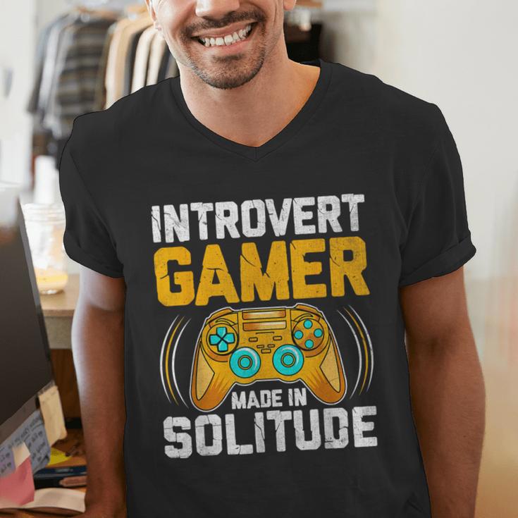 Introvert Gamer Video Games Anti Social Team Player Men's V-Neck T-Shirt
