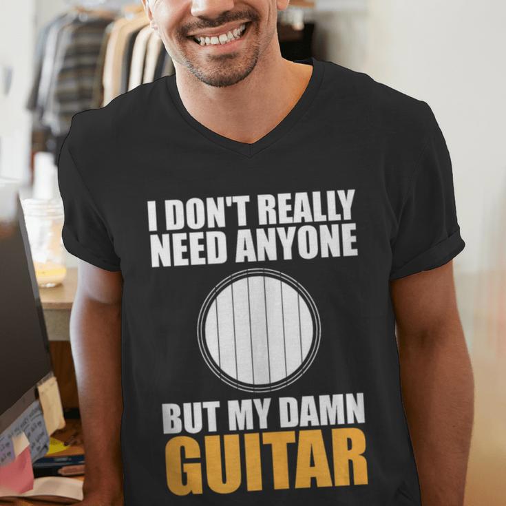 Introvert Guitarist Only Need Guitar Enjoy Acoustic Music Men's V-Neck T-Shirt Introvert Guitarist Only Need Guitar Enjoy Acoustic Music Men's V-Neck T-Shirt