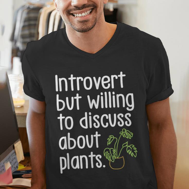 Introvert Humorous Plant Lover Gardening Men's V-Neck T-Shirt