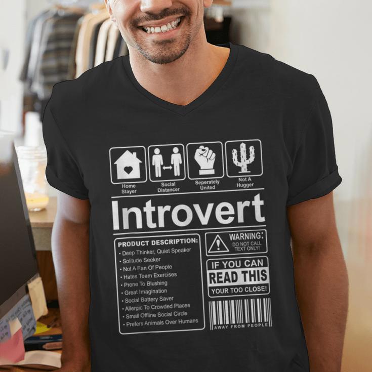 Introvert Label Antisocial Loner Socially Awkward Men's V-Neck T-Shirt Introvert Label Antisocial Loner Socially Awkward Men's V-Neck T-Shirt