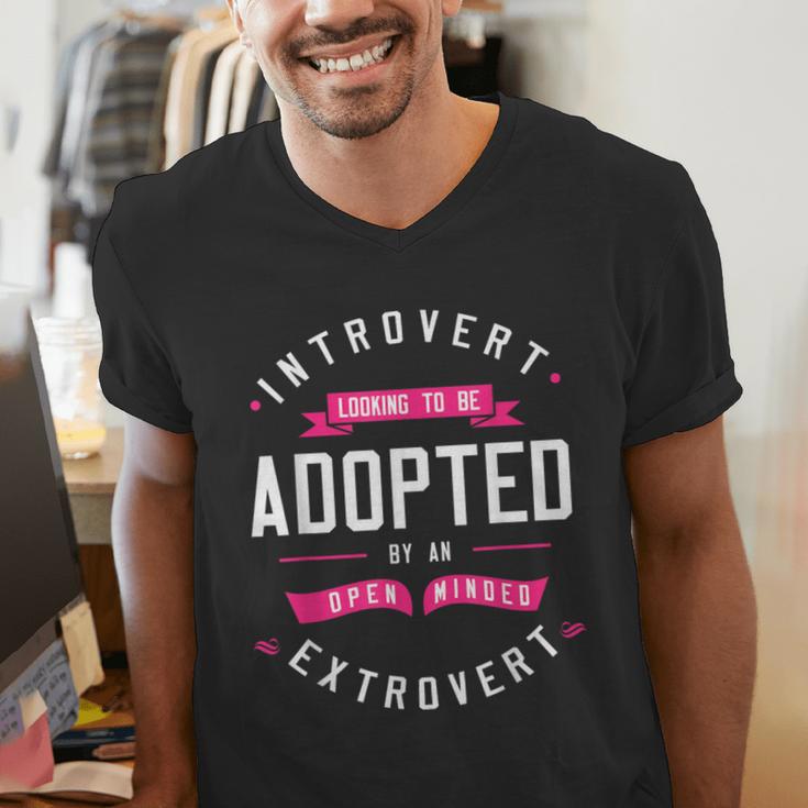 Introvert Looking To Be Adopted Introvert Humor Men's V-Neck T-Shirt Introvert Looking To Be Adopted Introvert Humor Men's V-Neck T-Shirt