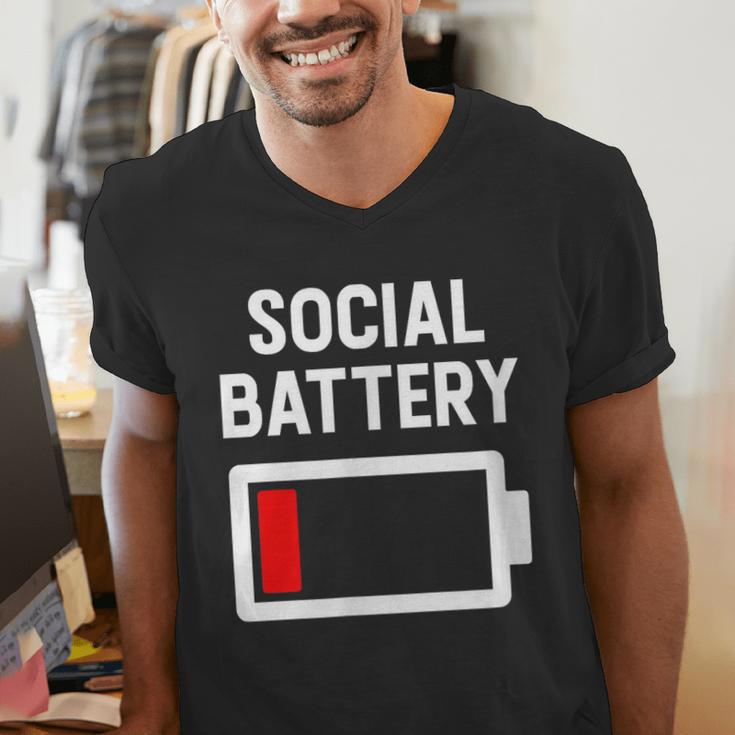 Introvert Low Social Battery Level Anti Social People Men's V-Neck T-Shirt Introvert Low Social Battery Level Anti Social People Men's V-Neck T-Shirt