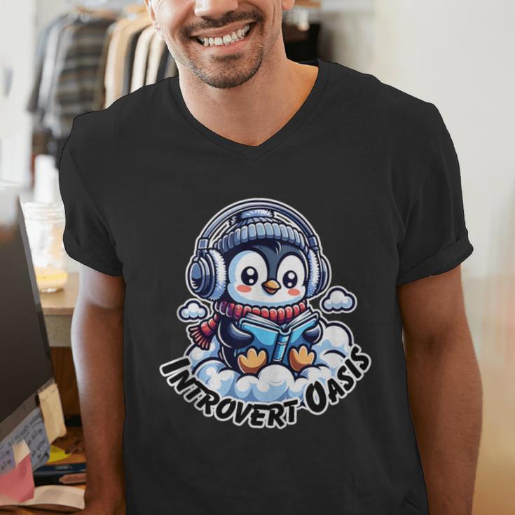 Introvert Oasis Men's V-Neck T-Shirt Introvert Oasis Men's V-Neck T-Shirt