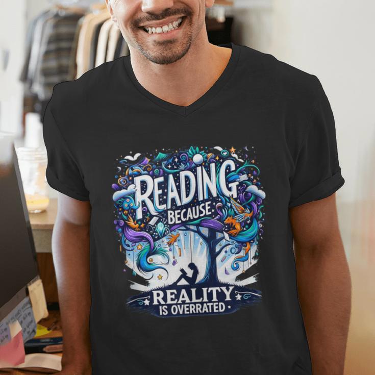 Introvert Reader Bibliofile Bookworm Loves Books Men's V-Neck T-Shirt Introvert Reader Bibliofile Bookworm Loves Books Men's V-Neck T-Shirt