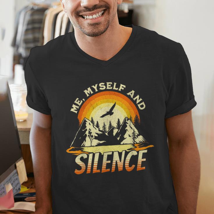 Introvert Relaxation Me Myself And Silence Mountain Vacation Men's V-Neck T-Shirt Introvert Relaxation Me Myself And Silence Mountain Vacation Men's V-Neck T-Shirt