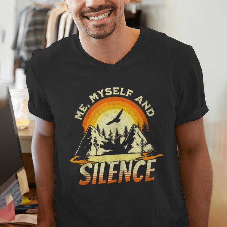 Introvert Relaxation Me Myself And Silence Mountain Vacation Men's V-Neck T-Shirt Introvert Relaxation Me Myself And Silence Mountain Vacation Men's V-Neck T-Shirt