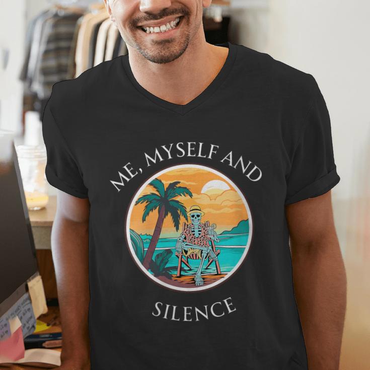 Introvert Relaxation Me Myself And Silence Summer Vacation Men's V-Neck T-Shirt Introvert Relaxation Me Myself And Silence Summer Vacation Men's V-Neck T-Shirt