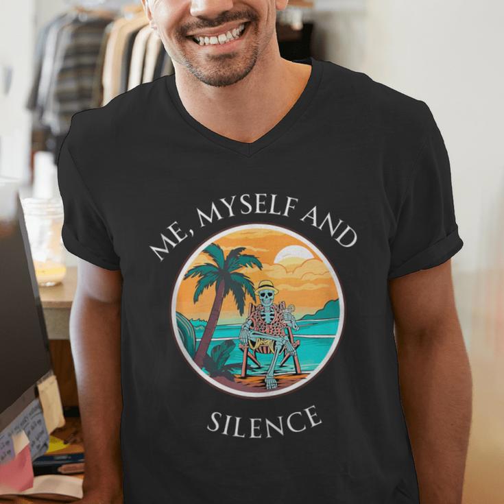 Introvert Relaxation Me Myself And Silence Summer Vacation Men's V-Neck T-Shirt Introvert Relaxation Me Myself And Silence Summer Vacation Men's V-Neck T-Shirt