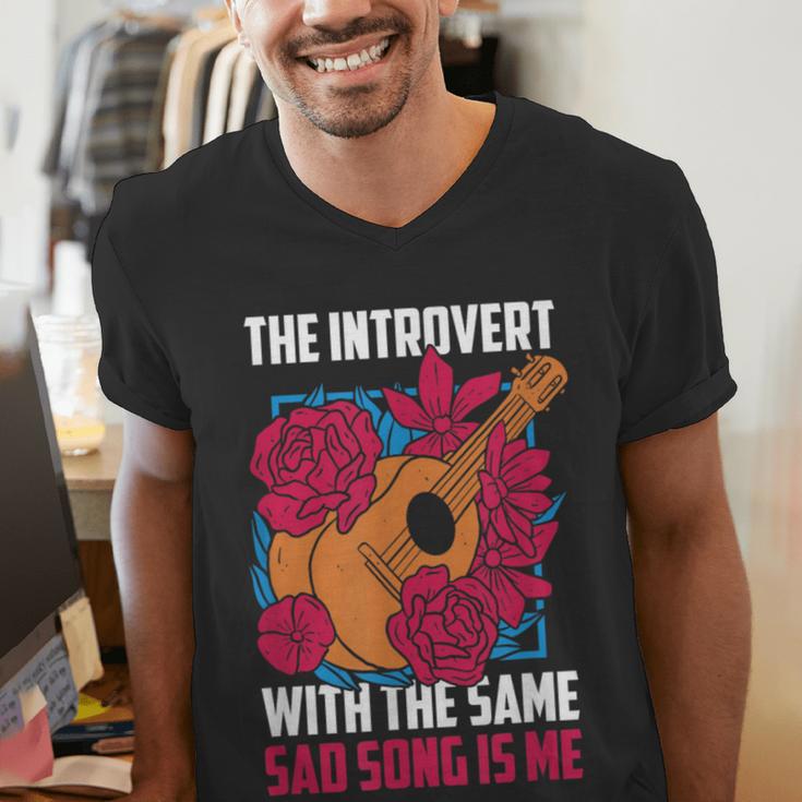 Introvert Singers Singing Sad Song Classical Music Lovers Men's V-Neck T-Shirt