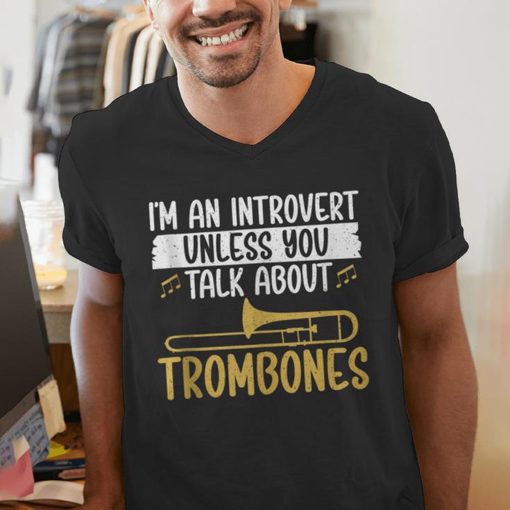 Im An Introvert Unless You Talk About Trombone Men's V-Neck T-Shirt