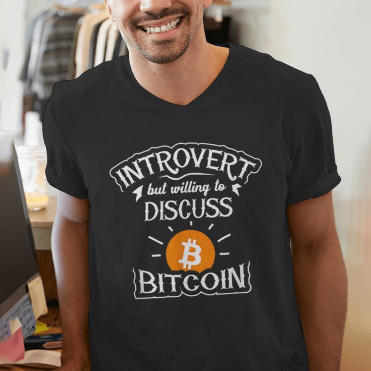 Introvert But Willing To Discuss Bitcoin Crypto Bitcoin Men's V-Neck T-Shirt