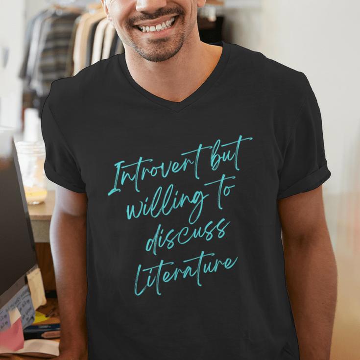 Introvert But Willing To Discuss Literature Men's V-Neck T-Shirt