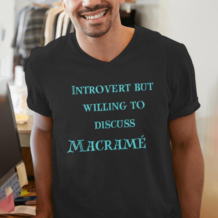 Introvert But Willing To Discuss Macramé Men's V-Neck T-Shirt
