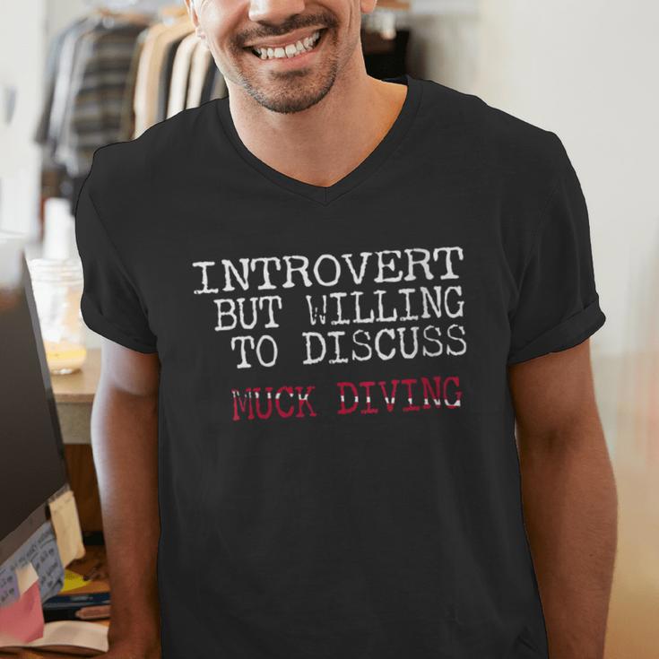 Introvert But Willing To Discuss Muck Scuba Diving Men's V-Neck T-Shirt Introvert But Willing To Discuss Muck Scuba Diving Men's V-Neck T-Shirt