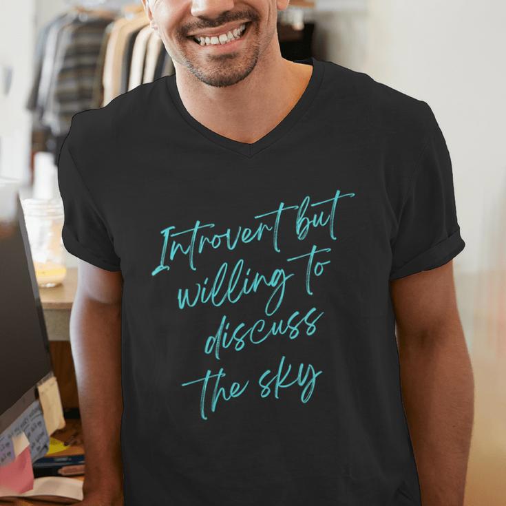 Introvert But Willing To Discuss The Sky Men's V-Neck T-Shirt Introvert But Willing To Discuss The Sky Men's V-Neck T-Shirt