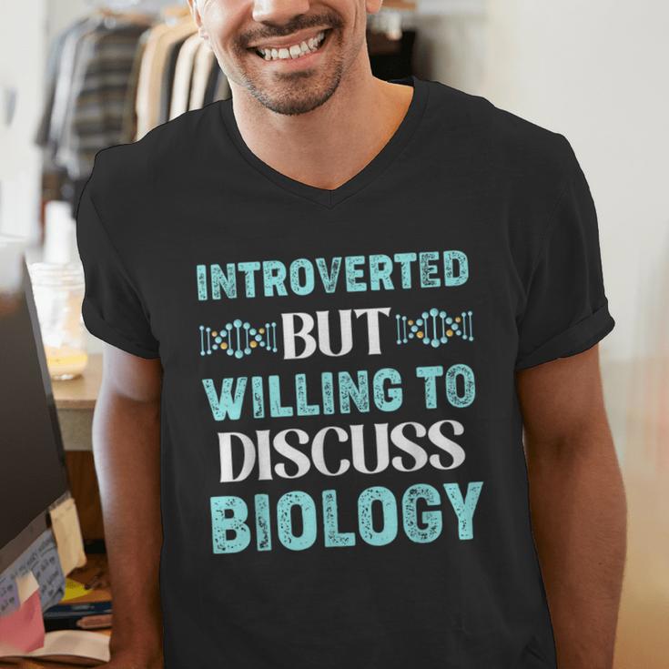 Introverted Biology Science Biologist Introverts Men's V-Neck T-Shirt Introverted Biology Science Biologist Introverts Men's V-Neck T-Shirt