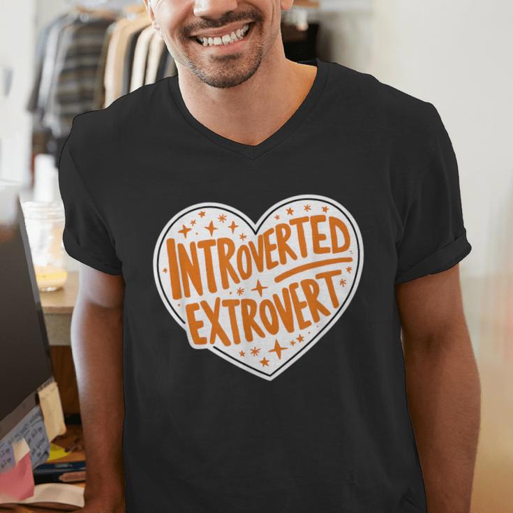 Introverted Extrovert People Hater Calm Peace Lover Men's V-Neck T-Shirt Introverted Extrovert People Hater Calm Peace Lover Men's V-Neck T-Shirt