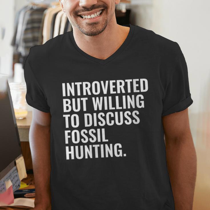 Introverted But Fossil Hunting Introvert Fossil Hunter Men's V-Neck T-Shirt Introverted But Fossil Hunting Introvert Fossil Hunter Men's V-Neck T-Shirt