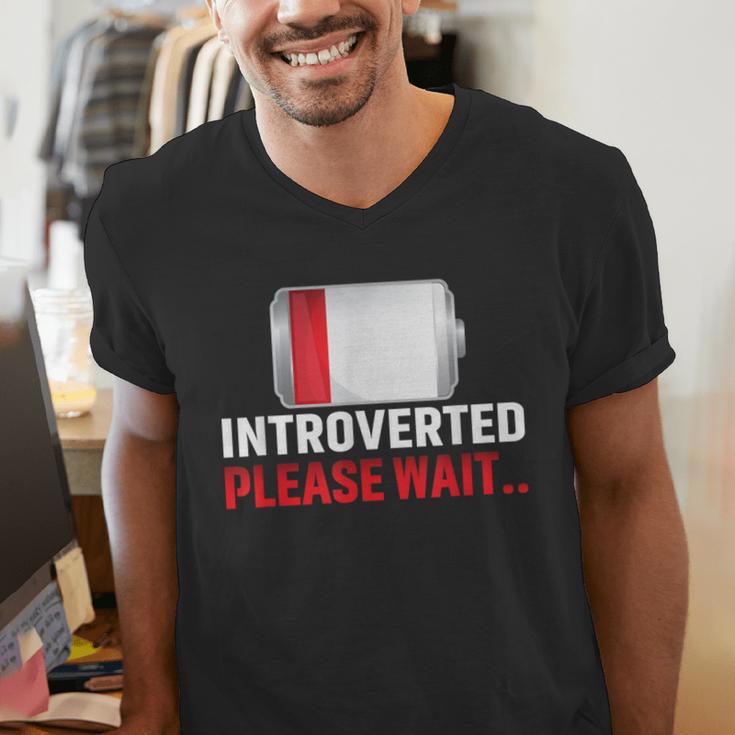 Introverted Please Wait Introvert Saying Sarcasm Men's V-Neck T-Shirt