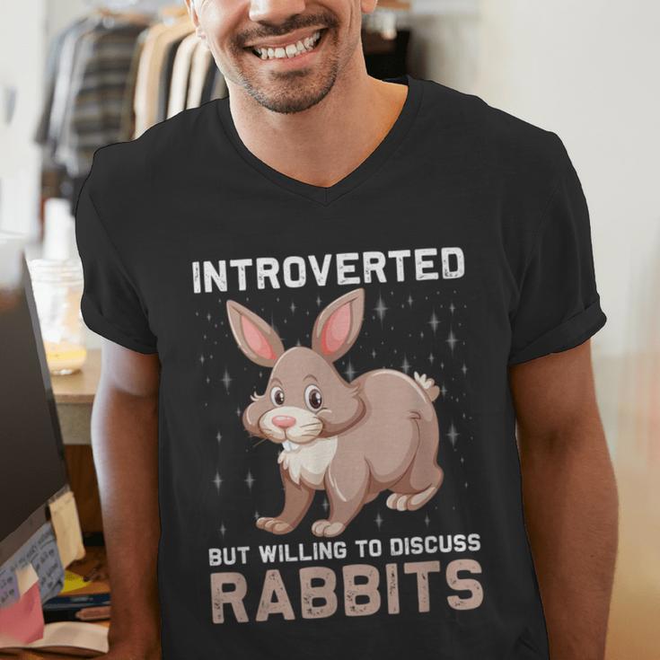 Introverted Rabbits Bunny Lover Rabbit Introvert Men's V-Neck T-Shirt