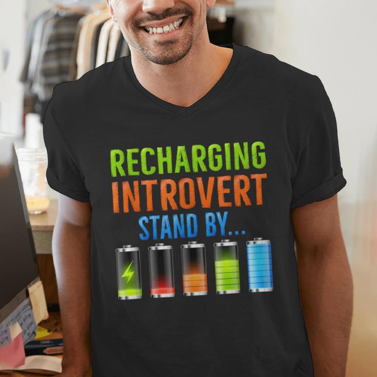 Introverted Recharging Introvert Saying Sarcasm Men's V-Neck T-Shirt Introverted Recharging Introvert Saying Sarcasm Men's V-Neck T-Shirt
