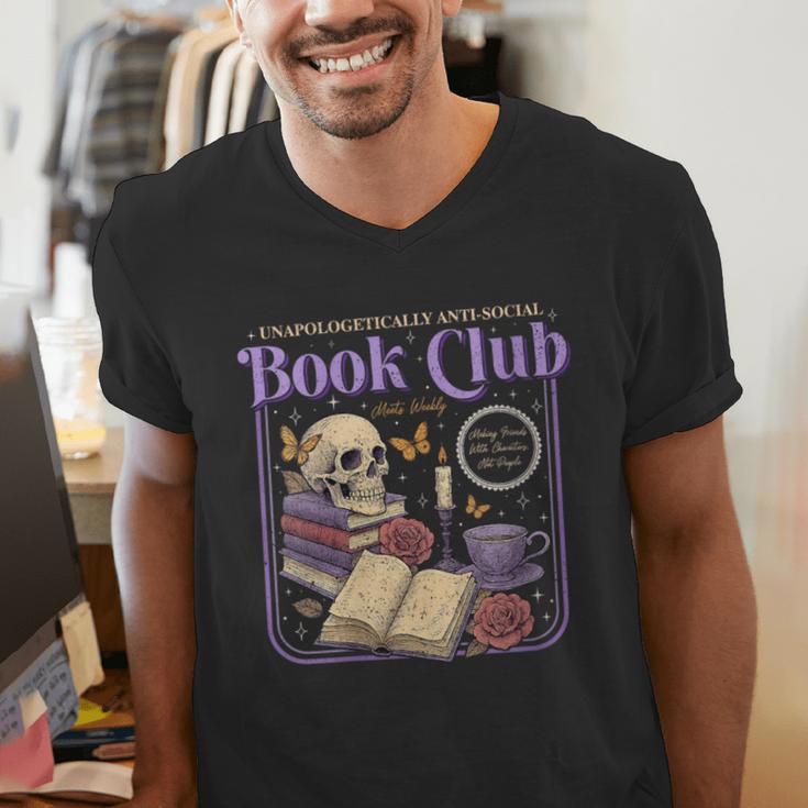 Introverted Romance Unapologetically Anti-Social Book Club Men's V-Neck T-Shirt Introverted Romance Unapologetically Anti-Social Book Club Men's V-Neck T-Shirt