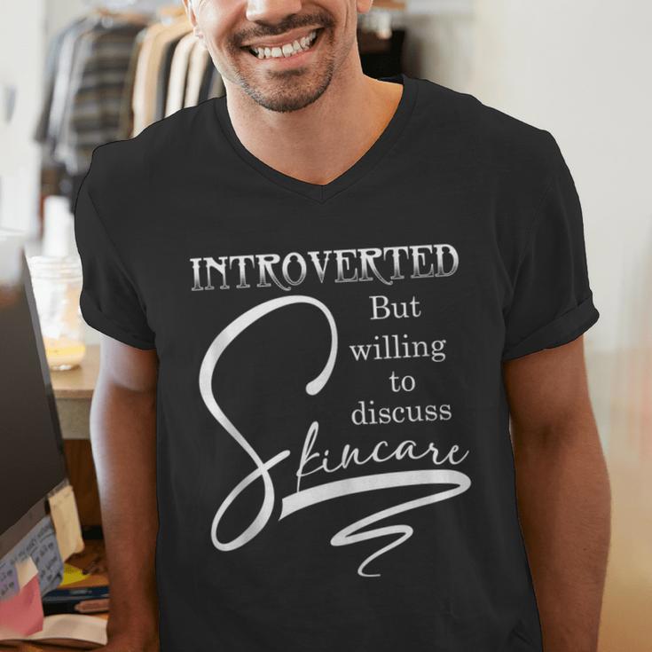 Introverted Skincare Esthetician Beautician Cosmetologist Men's V-Neck T-Shirt
