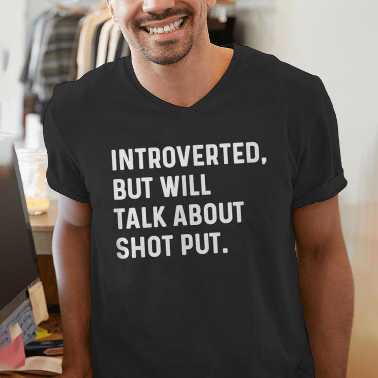 Introverted But Will Talk About Shot Put Track Field Thrower Men's V-Neck T-Shirt